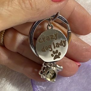 BOGO Crazy Dog 🐶 Lady, Top Dog Bowl, Bone & Paw on Split Ring With Lrg clasp